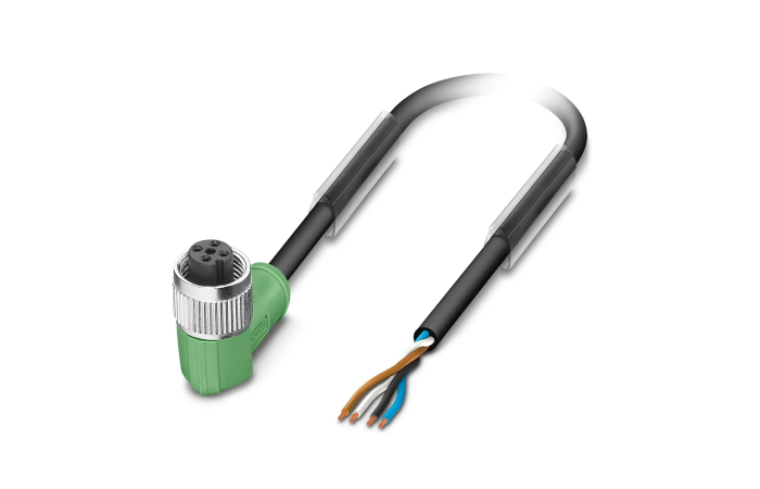 Kabel czujnika/urządzenia wykonawczego SAC-4P- 5,0-PUR/M12FR, 4-pinowy, czarno-szary (5m) | 1668247 Phoenix Contact
