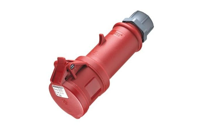 Gniazdo przenośne 2-częściowe, 32A 4P 6h 400V, IP44 ProTOP, zaciski śrubowe, czerwone MEN126 | MEN126 Hensel