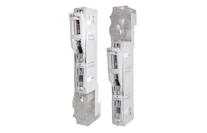 Rozłącznik bezpiecznikowy listwowy 160A, zaciski mostkowe (S) 4-70mm2 i śrubowe M8, ARS 00/100 mm | 63-811628-011 Apator