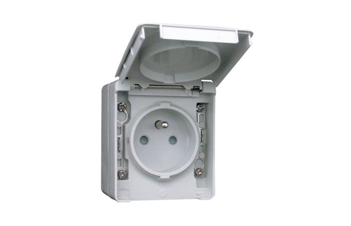 Gniazdo pojedyncze z/u, szary, Waterproof48 IP65 | 48112CCZ Efapel