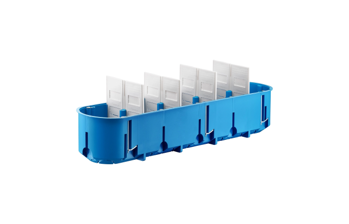 Puszka instalacyjna 5-polowa 5x60 głęboka regips Multibox2 P5x60D niebieska | 32099203 Simet
