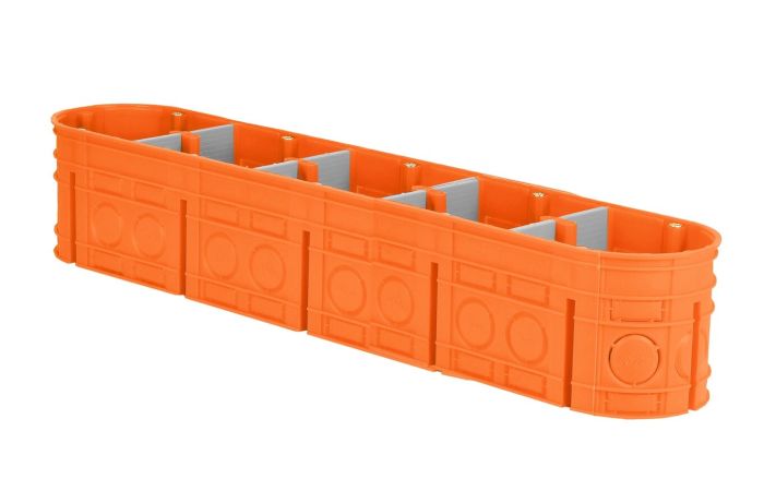 Puszka instalacyjna p/t 5-polowa 5x60 głęboka Multiwall M5x60F pomarańczowa | 33172008 Simet