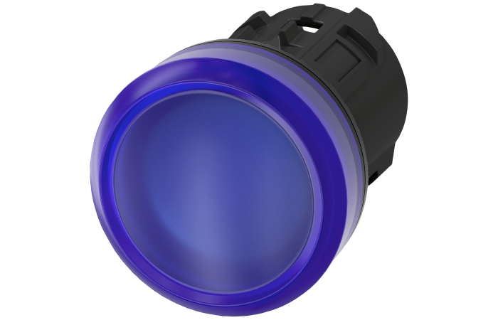 Lampka sygnalizacyjna 22mm, okrągła, plastikowy, niebieska, gładka, SIRIUS ACT | 3SU1001-6AA50-0AA0 Siemens