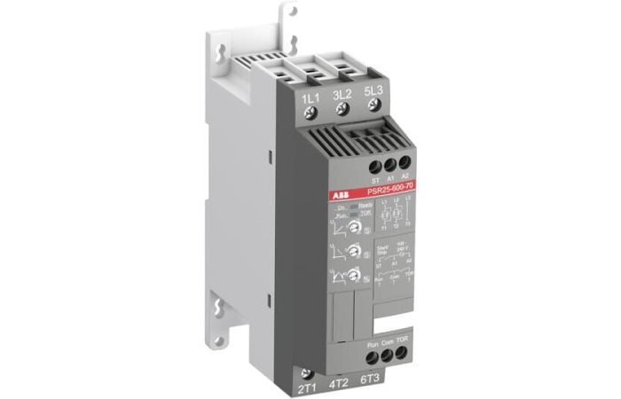 Softstart PSR25-600-70, napiecie zasilania 208-600V AC, 25A, 11kW, sterowanie 100-240V AC | 1SFA896108R7000 ABB