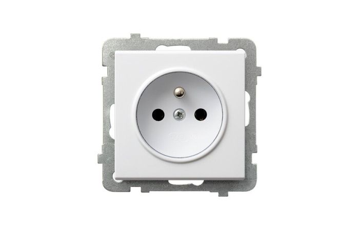 Gniazdo pojedyncze z/u 16A, zaciski gwintowe, białe, Sonata | GP-1RZ/m/00 Ospel