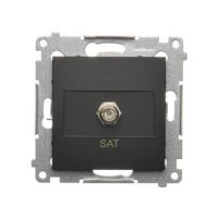 Gniazdo antenowe SAT pojedyncze (moduł). Do instalacji indywidualnych, czarny mat, Simon 54 | DASF1.01/49 Kontakt Simon