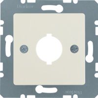 Płytka czołowa z otworem Fi 18,8 mm do gniazda wyrównania potencjału 1-kr, kremowy, połysk B.Kwadrat | 143102 Hager