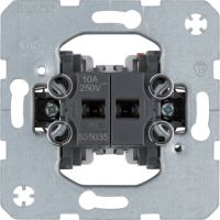 Łącznik 2-klawiszowy przyciskowy, 2 zestyki zwierne, zaciski wejściowe, mechanizm, samozaciski | 535035 Hager