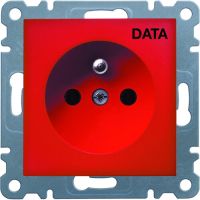 Gniazdo zasilające z/u, 16A/230V, nadruk DATA, czerwony, Lumina | WL1029 Hager