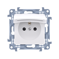 Gniazdo wtyczkowe pojedyncze z/u IP44 z uszczelką i klapką 16A, 250V, zaciski śrub., biały, Simon 10 | CGZ1B.01/11 Kontakt Simon