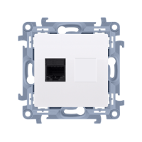 Gniazdo komputerowe pojedyncze RJ45 kat. 5e, biały,  Simon 10 | C51.01/11 Kontakt Simon