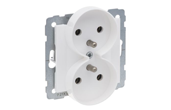 Gniazdo 2X2P+Z 16 A 250 V zaciski śrubowe, biały, Suno | 721191 Legrand