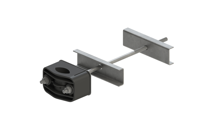 Uchwyt U-1 słupa ŻN z odsadzeniem L200 M10 fi 25-50 mm | U50(1)ŻN-zo ALPAR