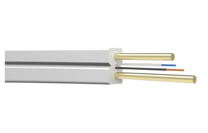 Kabel światłowodowy tc FTTH-2J, G.657A1, FRP, biały SZPULA | 26405 Elpio