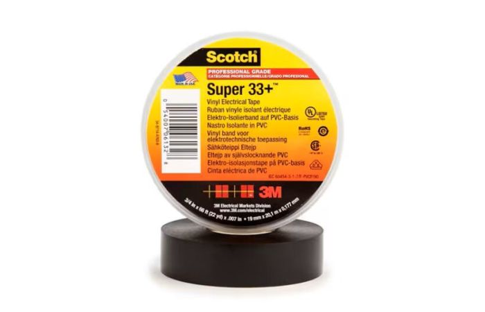 Taśma elektroizolacyjna Scotch® Super 33+, PCW, 19mm x 33m, czarna (opak 48szt) | 7000057831 3M