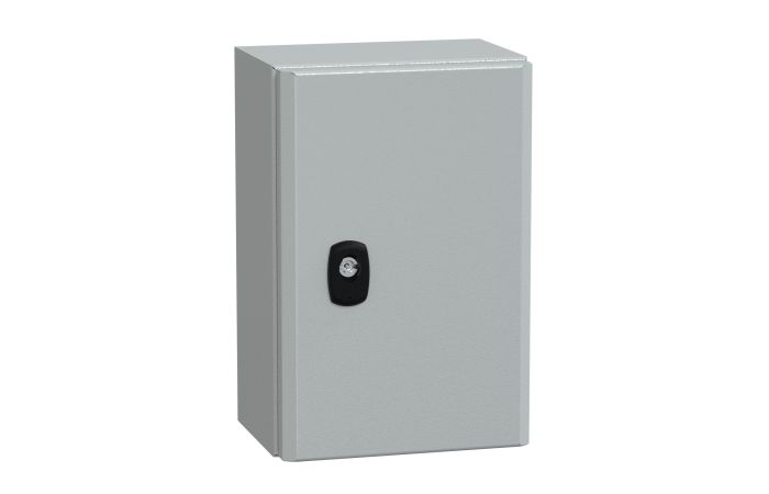 Obudowa wisząca Spacial S3D drzwi gładkie b/pł. mont 300x200x150 (WxSxG) IP66 IK10 RAL7035, Special | NSYS3D3215 Schneider Electric