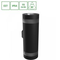 Oprawa na elewację TORRE RING 18W CCT 3000/4000/6000K IP54 99x78x244mm czarna okrągła dwukierunkowa | SLI003026CCT_PW Wojnarowscy