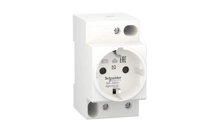 Gniazdo modułowe iPC 2P+E 16A 250VAC KEMA VDE 0620 standard niemiecki, Acti 9 | A9A15310 Schneider Electric